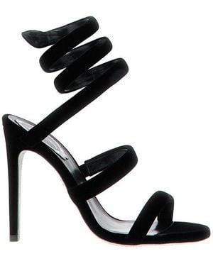 Rene Caovilla René Caovilla Cleo Velvet Sandals - Black