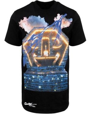 Philipp Plein Universe Graphic Printed T-Shirt - Black