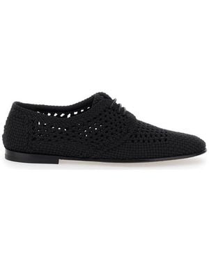 Dolce & Gabbana Woven Derby Shoes - Black