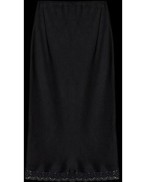 Victoria Beckham Floral-Lace Midi Skirt - Black
