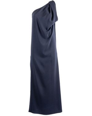 P.A.R.O.S.H. One-Shoulder Draped Dress - Blue