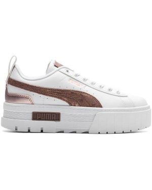 PUMA Mayze Glam Logo Detailed Sneakers - White