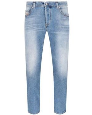 DIESEL Logo Patch Straight-Leg Jeans - Blue