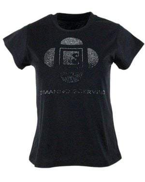 Ermanno Scervino Logo Embroidered Crewneck T-Shirt - Black