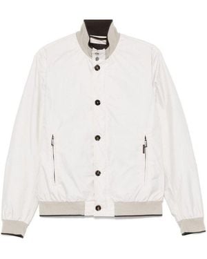Moorer Stand Collar Jacket - White