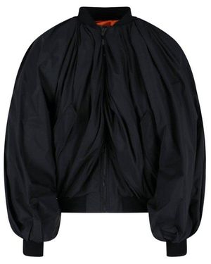 ブルゾン BALENCIAGA Draped Bomber\n\nTECHNICAL MICRO FAILLE Balenciaga Draped black bomber jacket in technical micro