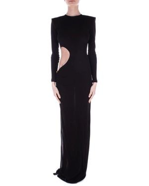 Elisabetta Franchi Cut-Out Detailed Maxi Dress - Black