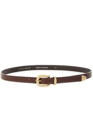 sunflower Classic Buckle Belt - White