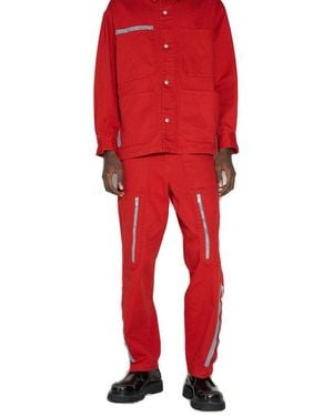 Undercover Twill Zipper Trousers - Red