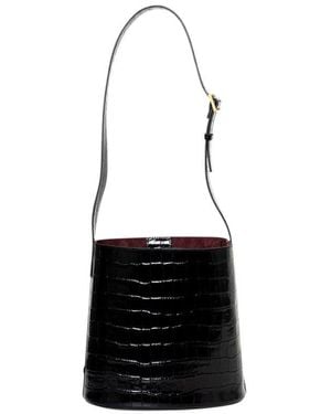 MANU Atelier Nova Bucket Logo Detailed Shoulder Bag - Black