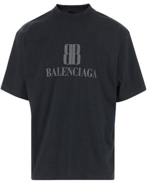 Balenciaga Nano Bb Medium Fit T-Shirt in Blue for Men | Lyst