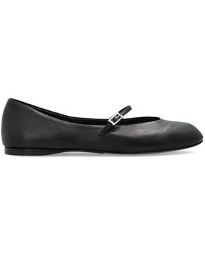 Max Mara Buckle Detailed Slip-On Flat Shoes - Black