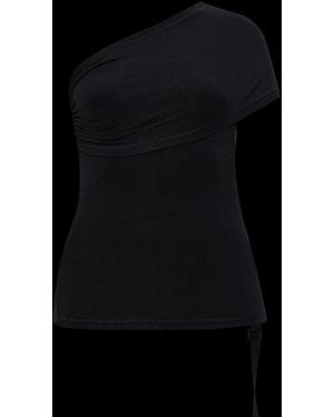 Helmut Lang One Shoulder Top - Black