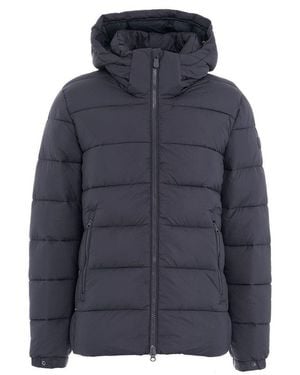 Save The Duck Zip-Up Hooded Down Jacket - Blue