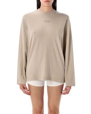Fear Of God Metallized Logo Long Sleeved T-Shirt - Natural