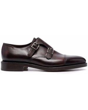 John Lobb William Double Buckle Monk Shoes - Brown