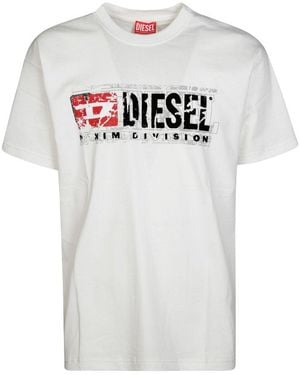 DIESEL Logo Printed Crewneck T-Shirt - White