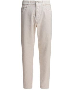 Brunello Cucinelli Garment-Dyed Iconic Fit Five-Pocket Denim Trousers - Grey