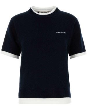 Miu Miu Layered Short-Sleeved Jumper - Black