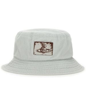 Vivienne Westwood Bucket Hat With Logo - White