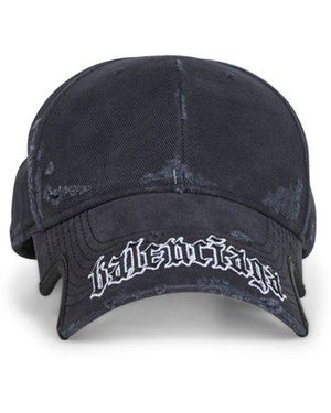 【BALENCIAGA】Blackletter Script Cap キャップ Blackletter Script Cap in Black Faded | Balenciaga US
