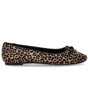 MICHAEL Michael Kors Nori Leopard Printed Ballet Flat Shoes - Black