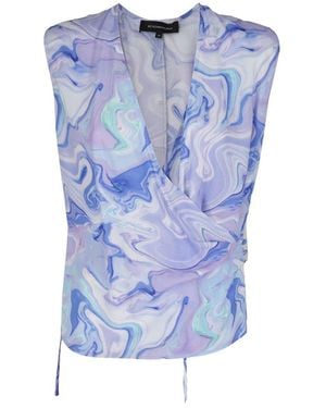 BCBGMAXAZRIA Multicolored Printed Shirt - Blue