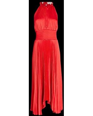 A.L.C. Renzo Ii Satin Pleated Dress - Red