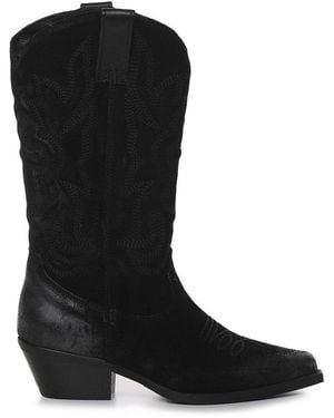 METISSE Round-toe Pull-on Boots - Black