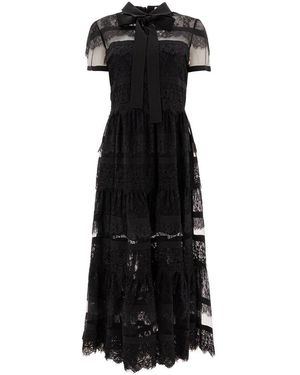 Elie Saab Gabardine Midi Dress Palm Shade40 Gabardine in