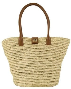 Anine Bing Lou Logo Plaque Top Handle Bag - Metallic