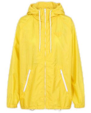 Prada Zip-Up Hooded Jacket - Yellow