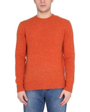 Ballantyne Choker Crew Neck Sweater - Orange