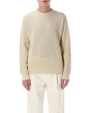 AURALEE Flat Yarn Pullover - Natural