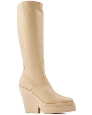 Gia Borghini Texan Boots - Natural