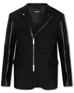 DSquared² Black Blazer With Zip Fastening