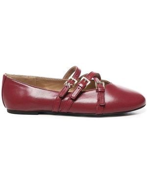 MICHAEL Michael Kors Indy Flex Leather Ballet Flats - Red