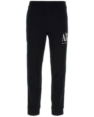 ARMANI EXCHANGE Logo Embroidered Straight-leg Track Pants - Black