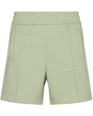 Palm Angels Side Stripe Detailed Shorts - Green