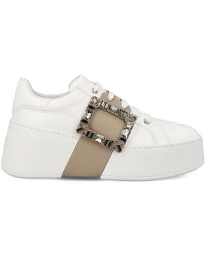 Roger Vivier Viv' Skate Embellished Sneakers - White