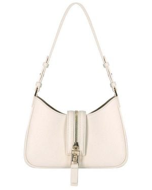 Elisabetta Franchi Zip Detailed Small Shoulder Bag - Natural