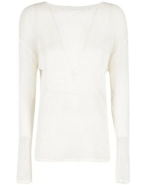 Low Classic Ribbed Long Sleeve Top - White