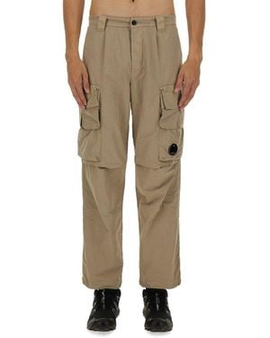 C.P. Company Loose Fit Cargo Pants - Natural