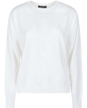 Aragona Crew Neck Sweater - White
