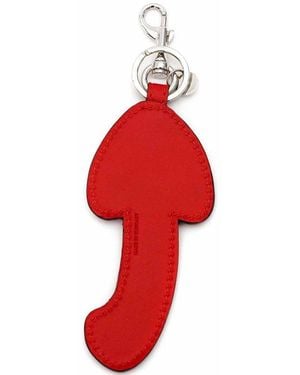 JW Anderson Logo Debossed Mushroom Keyring - Red