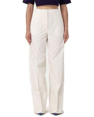 MSGM High-Waist Wide-Leg Pants - White