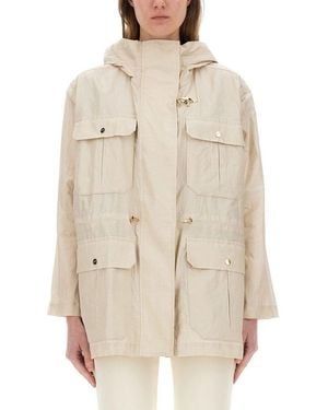 Fay Canvas Parka Jacket - Natural