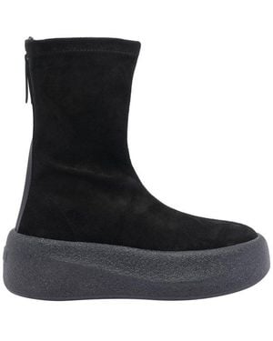 Vic Matié Round-Toe Ankle Boots - Black