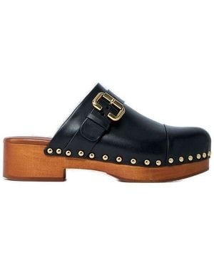 Chloé Jeannette Leather Clogs - Black