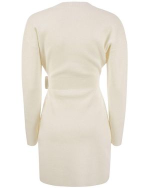 ワンピース ELISABETTA FRANCHI Lozenge mini dress Elisabetta Franchi Lozenge Mini Dress Dresses White/Black